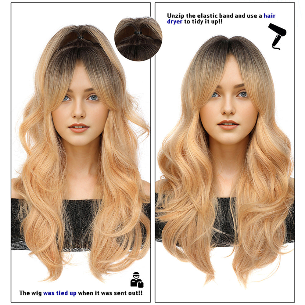Women's Hair Fashion Big Wave Curly Simulation Wig Long Curls