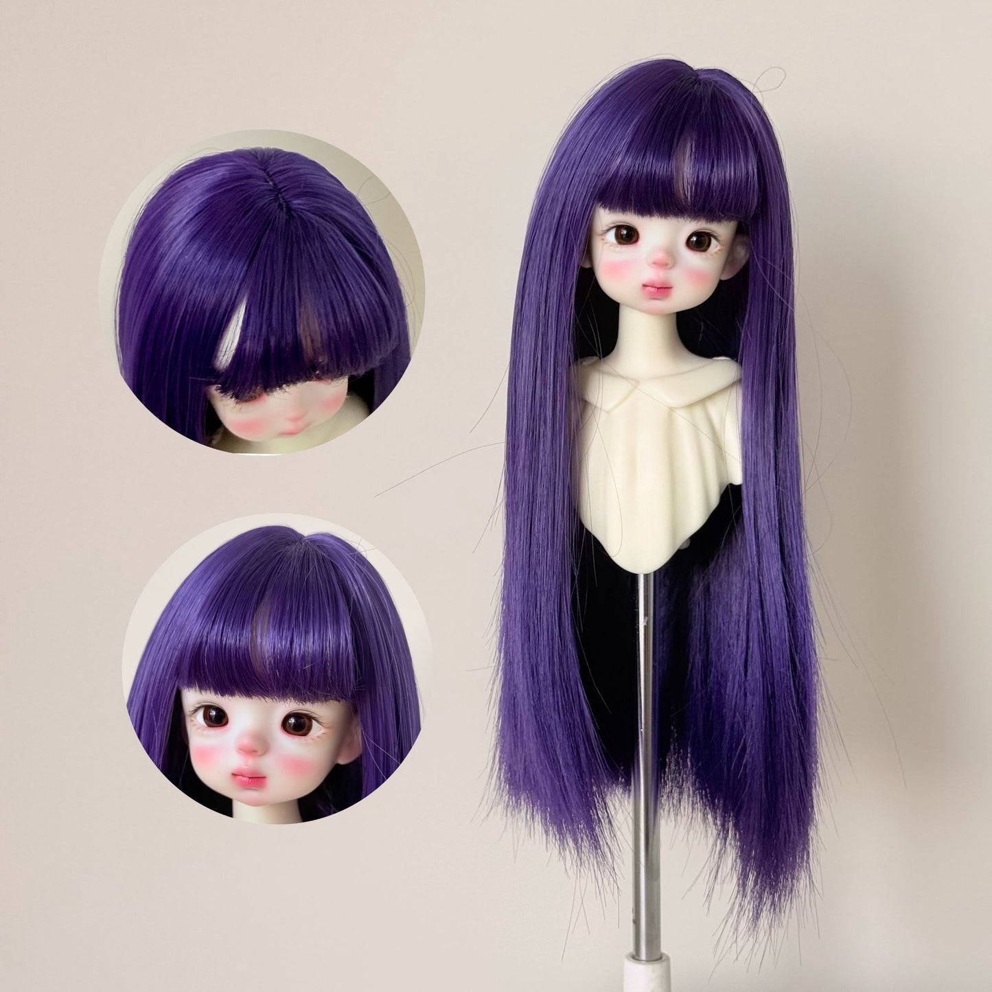 Silk Long Straight Hair Cover Bangs Rough Cos Wig