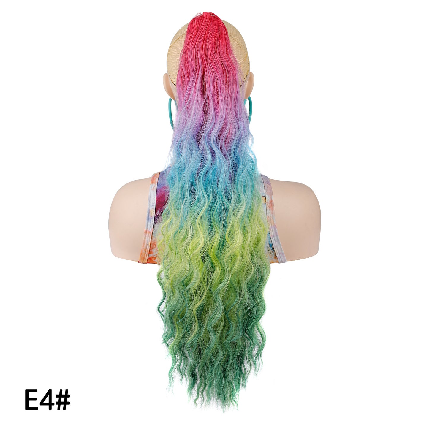 Women's Grip Curly Hair Chemical Fiber Medium Long Wig Ponytail