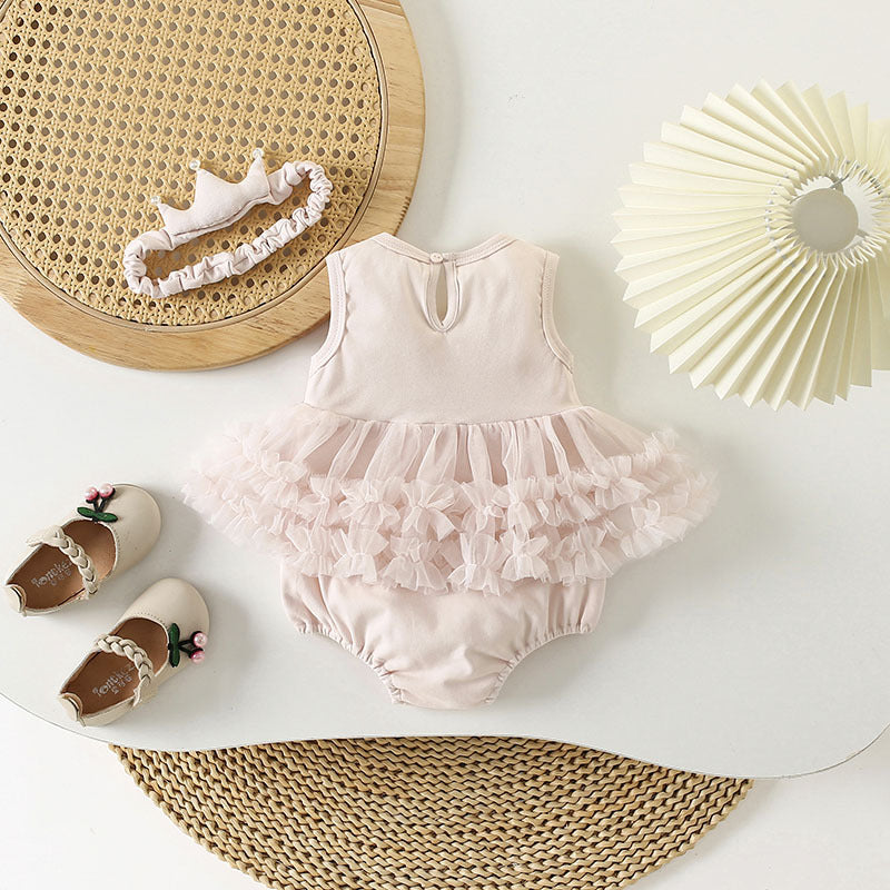 Children's Summer Clothing Jumpsuit Princess Style Rompers Crown Jumpsuit, Climbing Suit