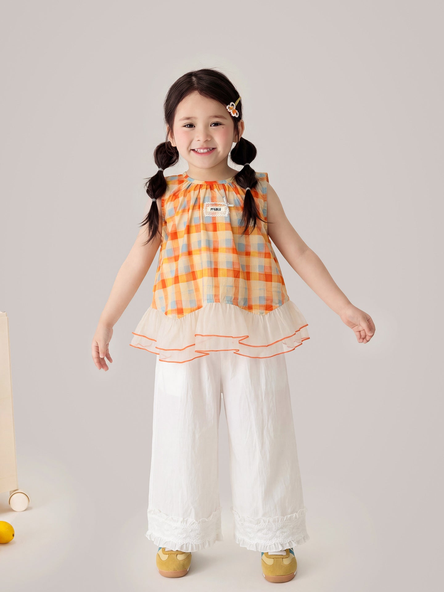 Children's Xie Clothing Summer Korean Loose Full Organza Short Sleeve Lace Children's Suit