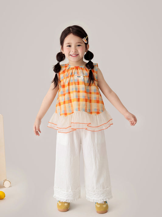 Children's Xie Clothing Summer Korean Loose Full Organza Short Sleeve Lace Children's Suit