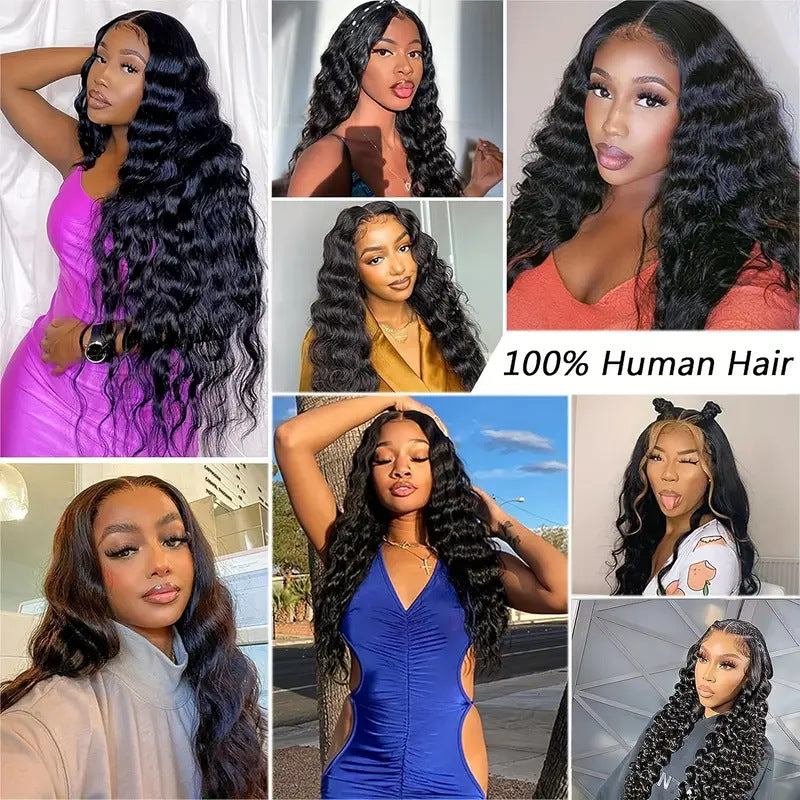 Comfortable Unique Human Hair Front Lace Wig Long Curls