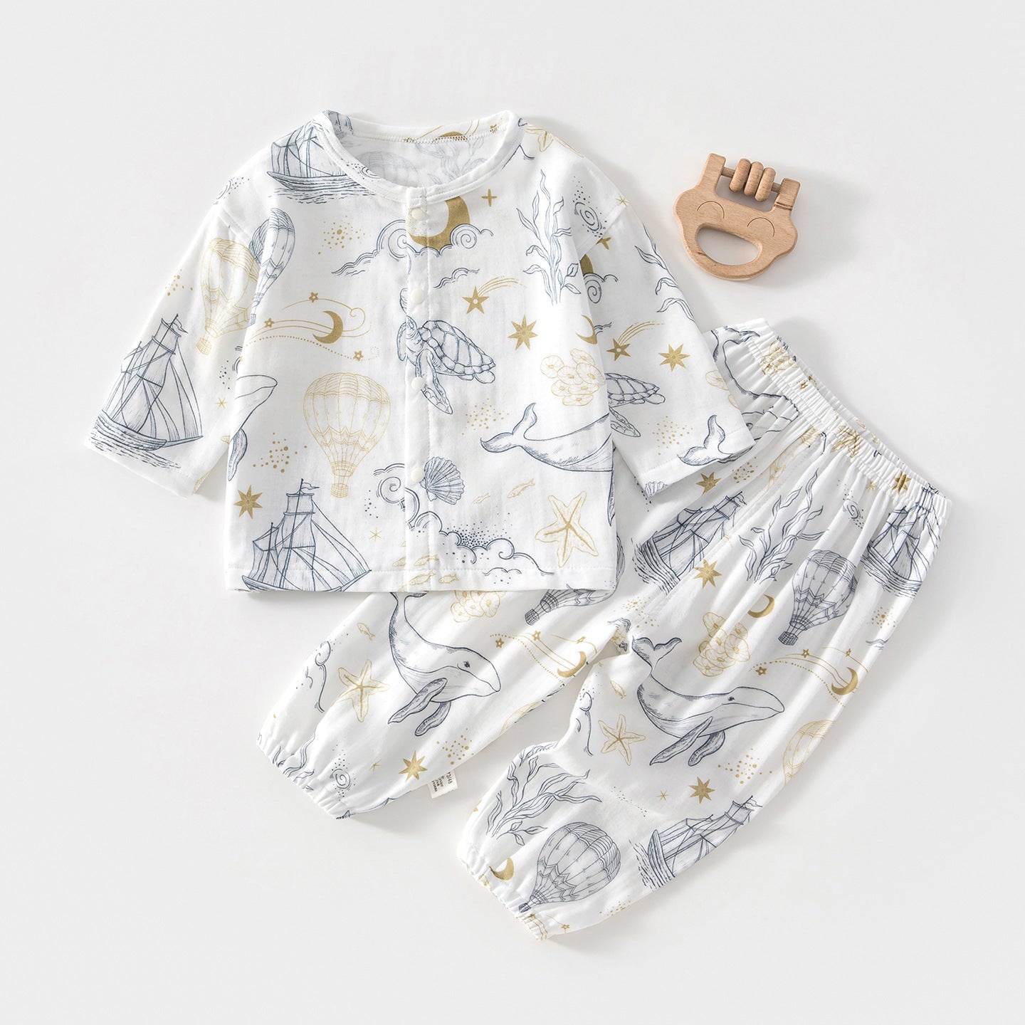 Pajama Sets Long-sleeved Bamboo Fiber Top Children's Suit