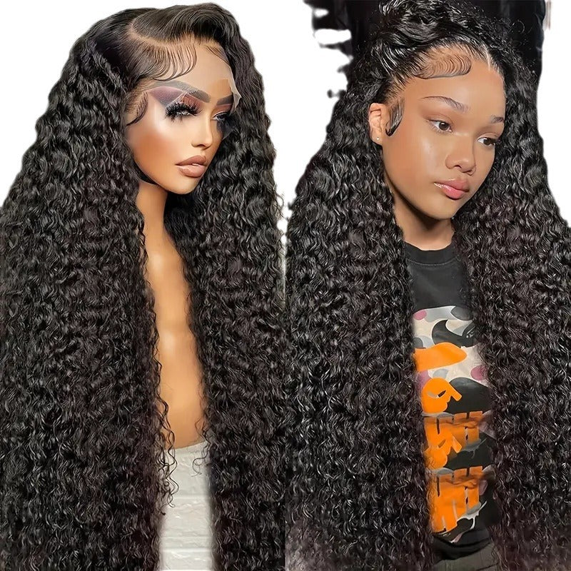 Women's Front Lace Medium Small Curly Hair Fluffy Wig Long Curls