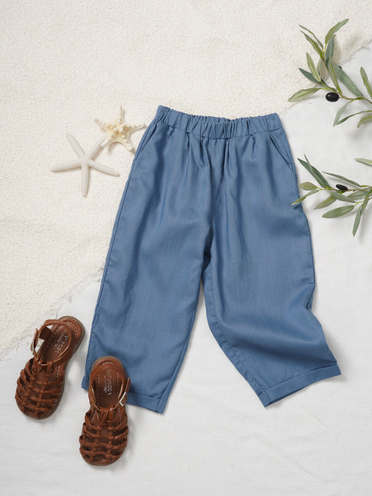 Children's Solid Color Trousers Summer Breathable Refreshing Children's Pants