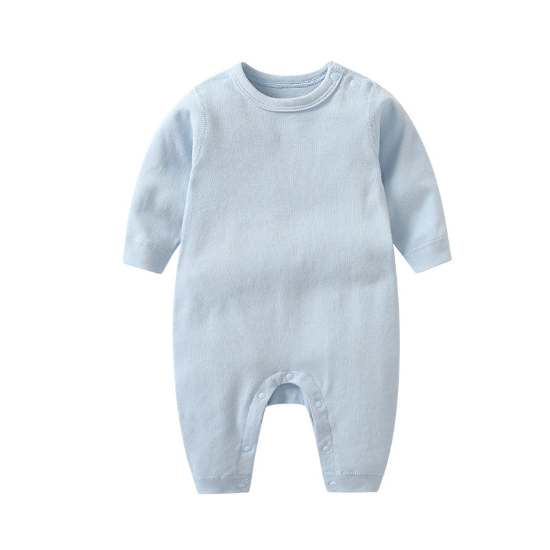 Women's & Men's Pure Color Shoulder Button Jumpsuit Cotton One-piece Long-leg Jumpsuit, Climbing Suit