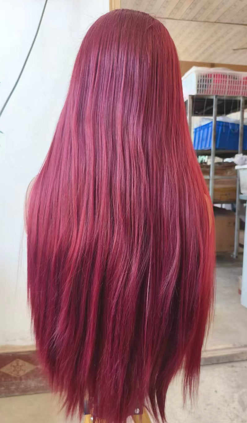 Clearance Sample Fiber Chemical Front Lace Long Straight Wig