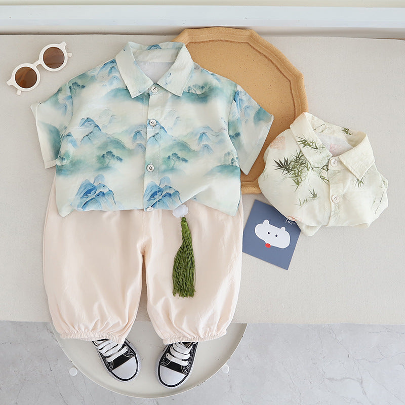 Summer Boy's Chinese Style Tang Short Children's Suit