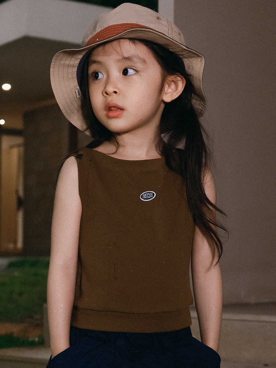 Children's Summer Casual Slim Vest Round Neck Sleeveless Top Children's T-shirt