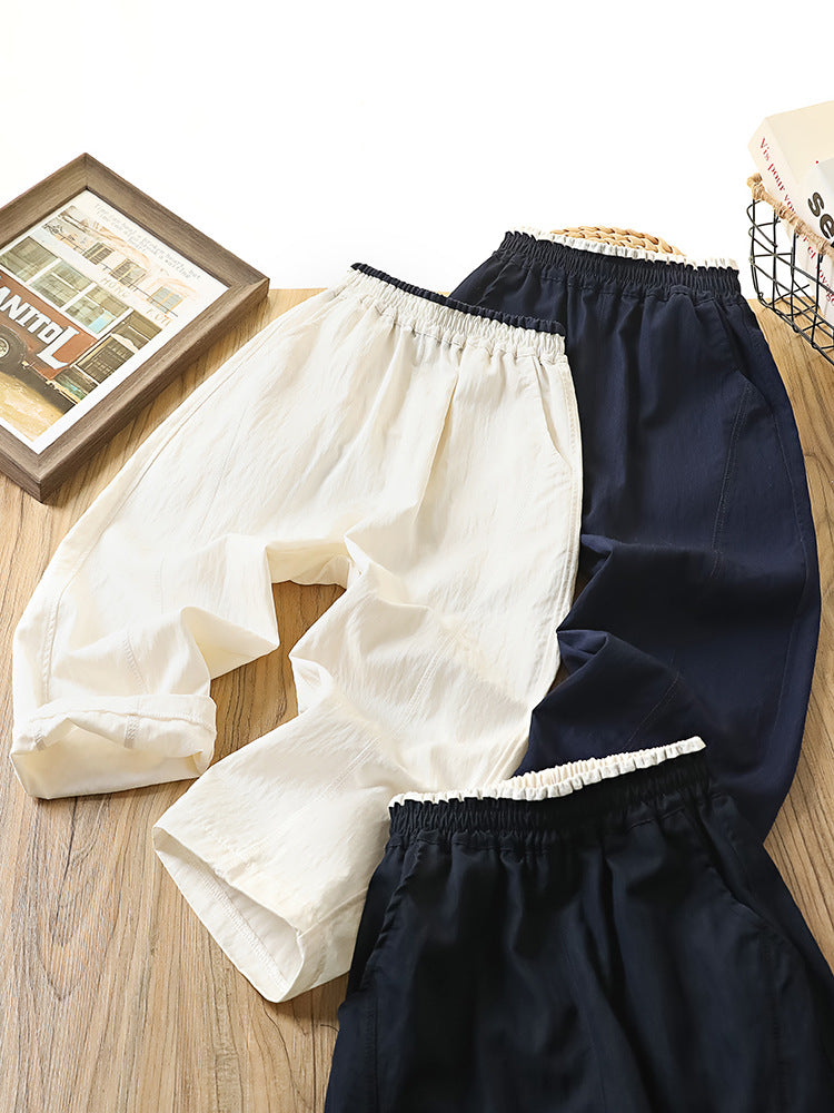 Children's Boy Summer Cool Feeling Trousers Fashion Light Medium Big Children's Pants