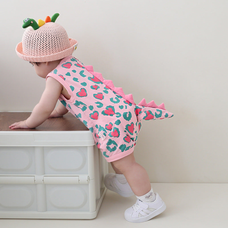 Rabbit Summer Infants Cartoon Cute Shape Sleeveless Leotard Love Full Jumpsuit, Climbing Suit