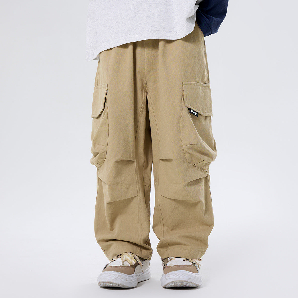 Children's Cotton Overalls Medium Big Loose Straight Casual Children's Pants
