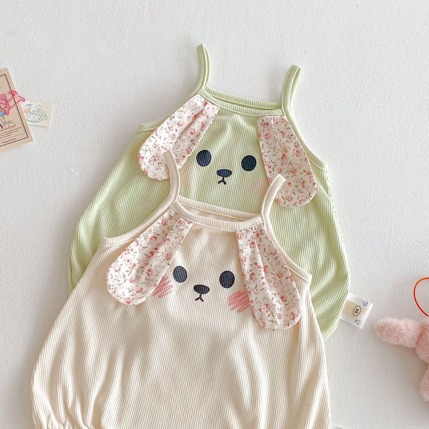 Cartoon Summer Stereo Ears Bunny Sling Jumpsuit, Climbing Suit