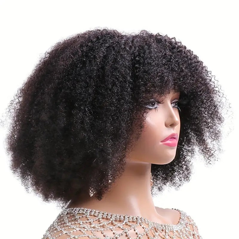 African Fluffy Afro Wigs With Small Wig Short Curly Hair