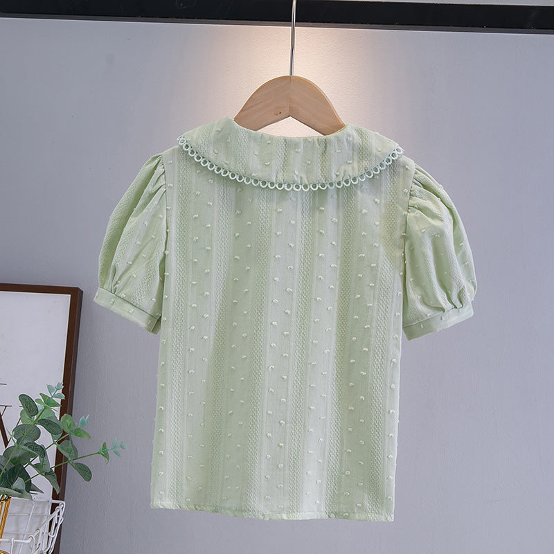 Lace White Long Sleeve Business Attire Western Children's Shirt