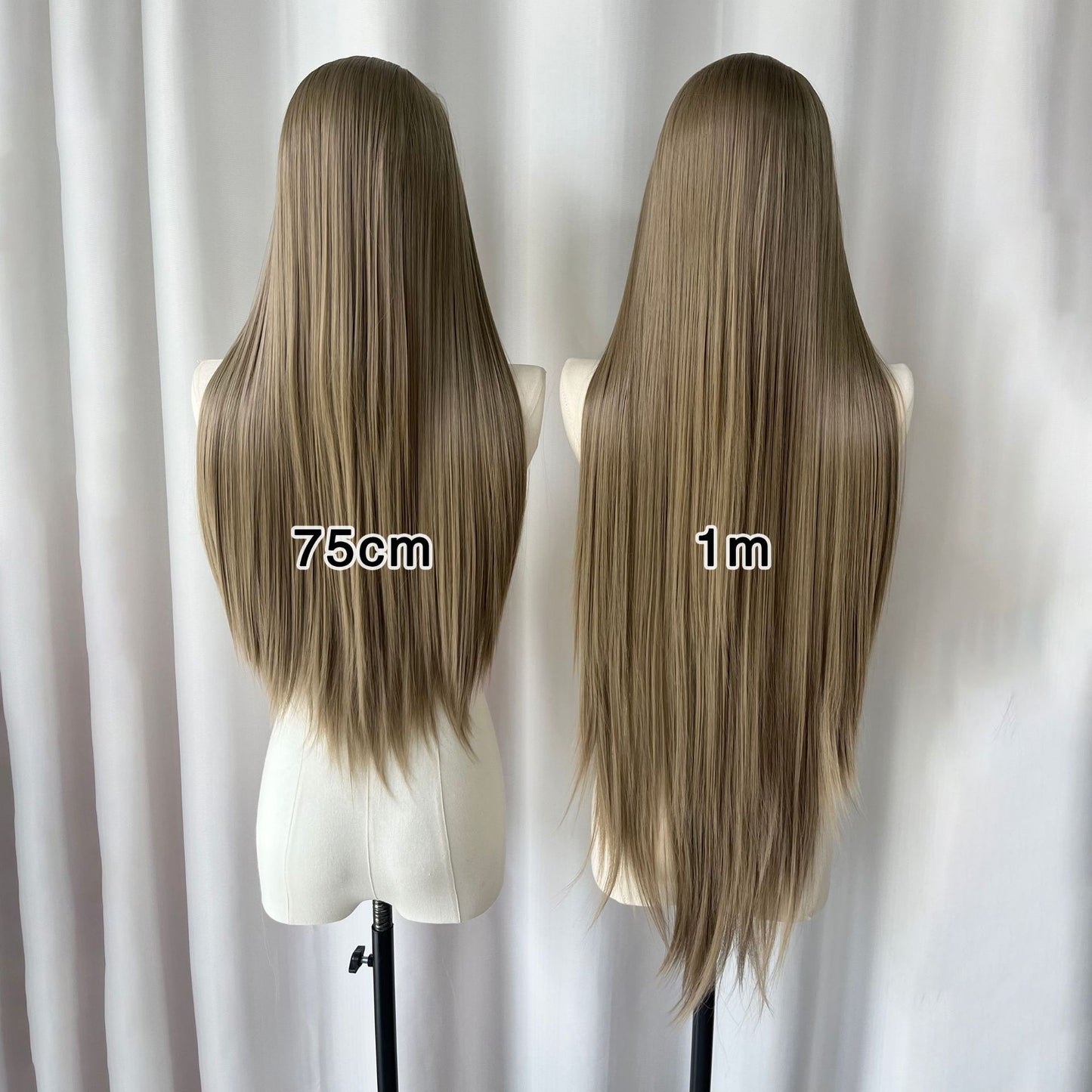 Brown Hand Crochet Forehead Lace Female Comic Long Straight Wig