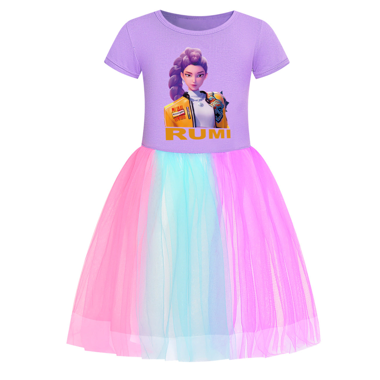 Star Rainbow Lace Summer Big Swing Children's Dress