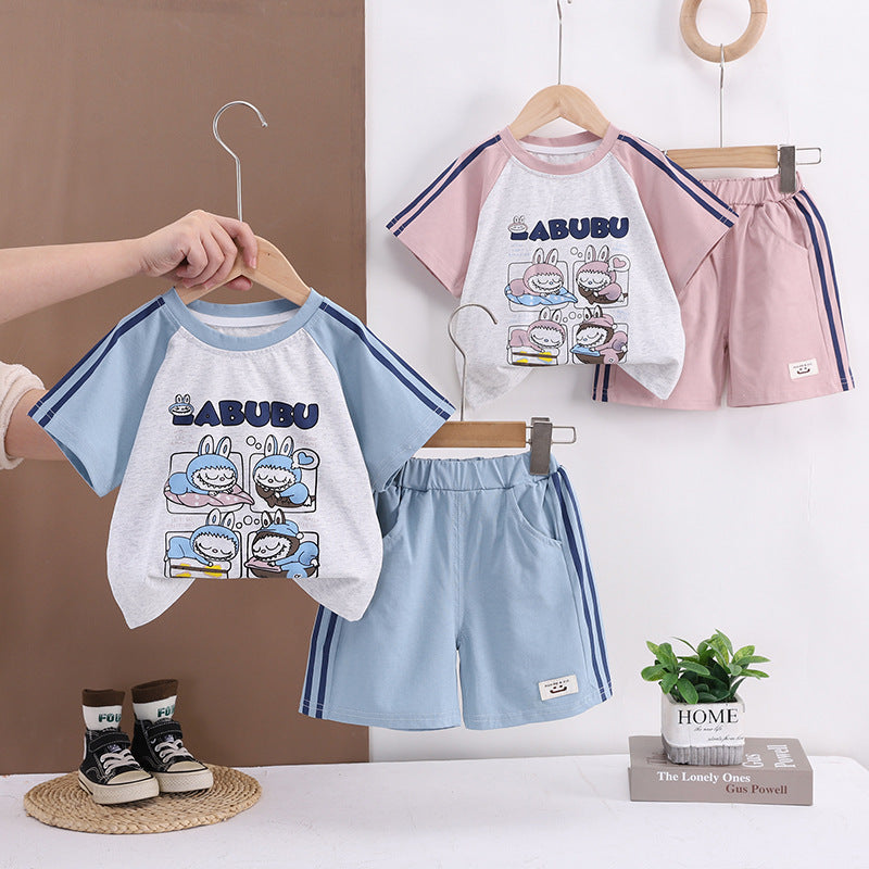 Summer Fashion Fashionable Cartoon Sports Short Sleeve Children's Suit