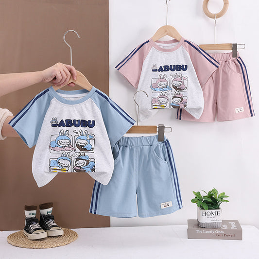 Summer Fashion Fashionable Cartoon Sports Short Sleeve Children's Suit