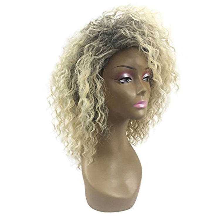 Volume Afro Rose Net Chemical Fiber Wig Short Curly Hair