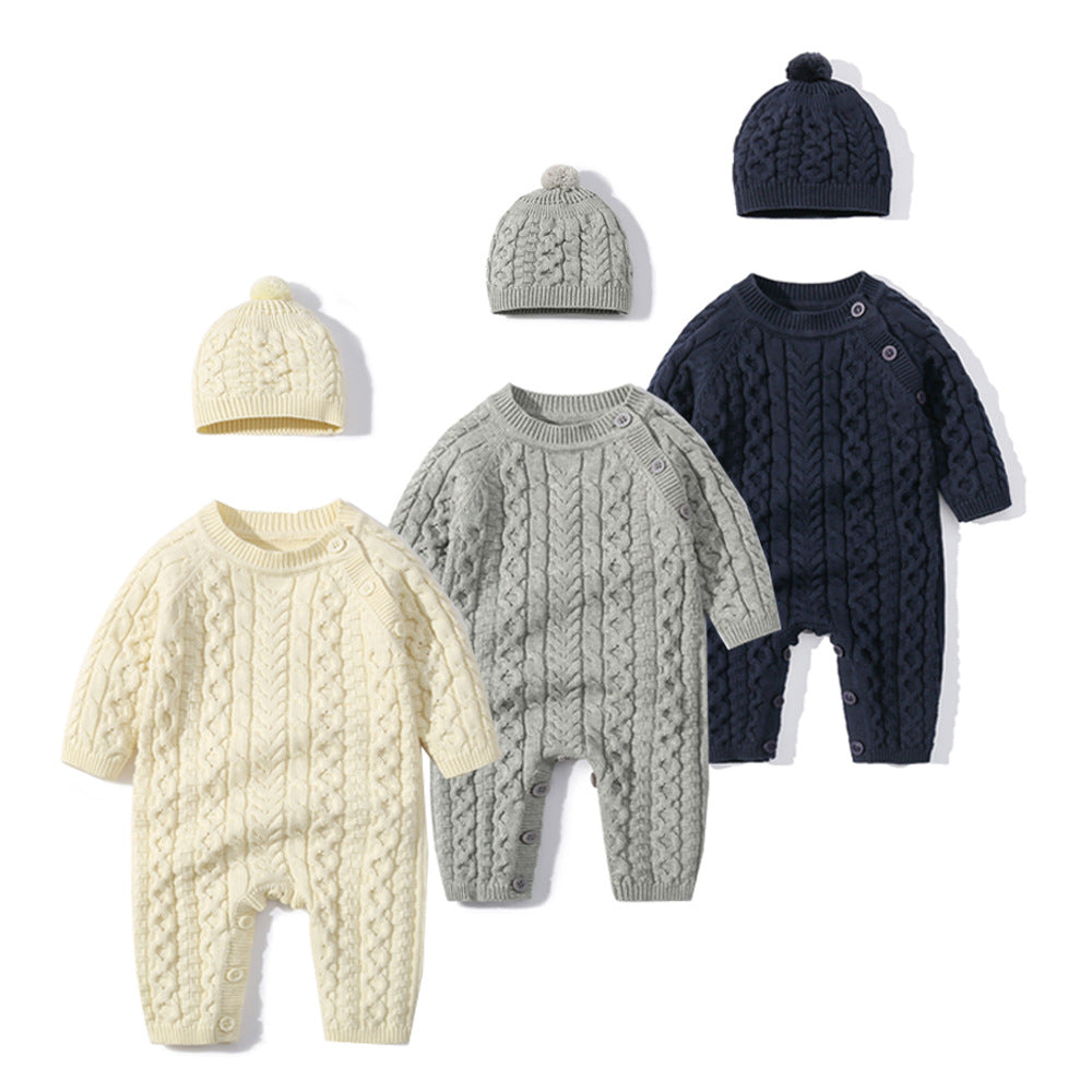 Sweater Clothes Twist Knit Romper Western Jumpsuit, Climbing Suit