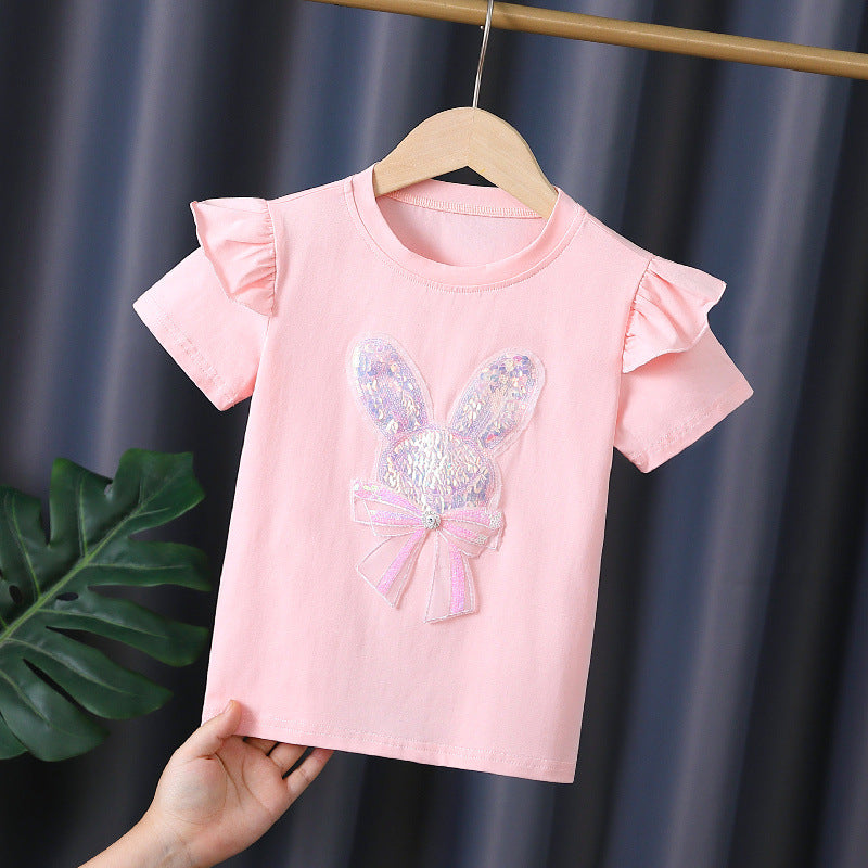 Children's Shirt Thin Pure Cotton Dress Short Sleeve Children's T-shirt