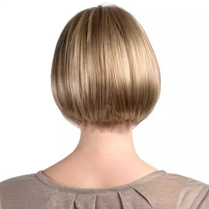 Women's Short Hair Side Bangs Head Cover Fashion Long Straight Wig