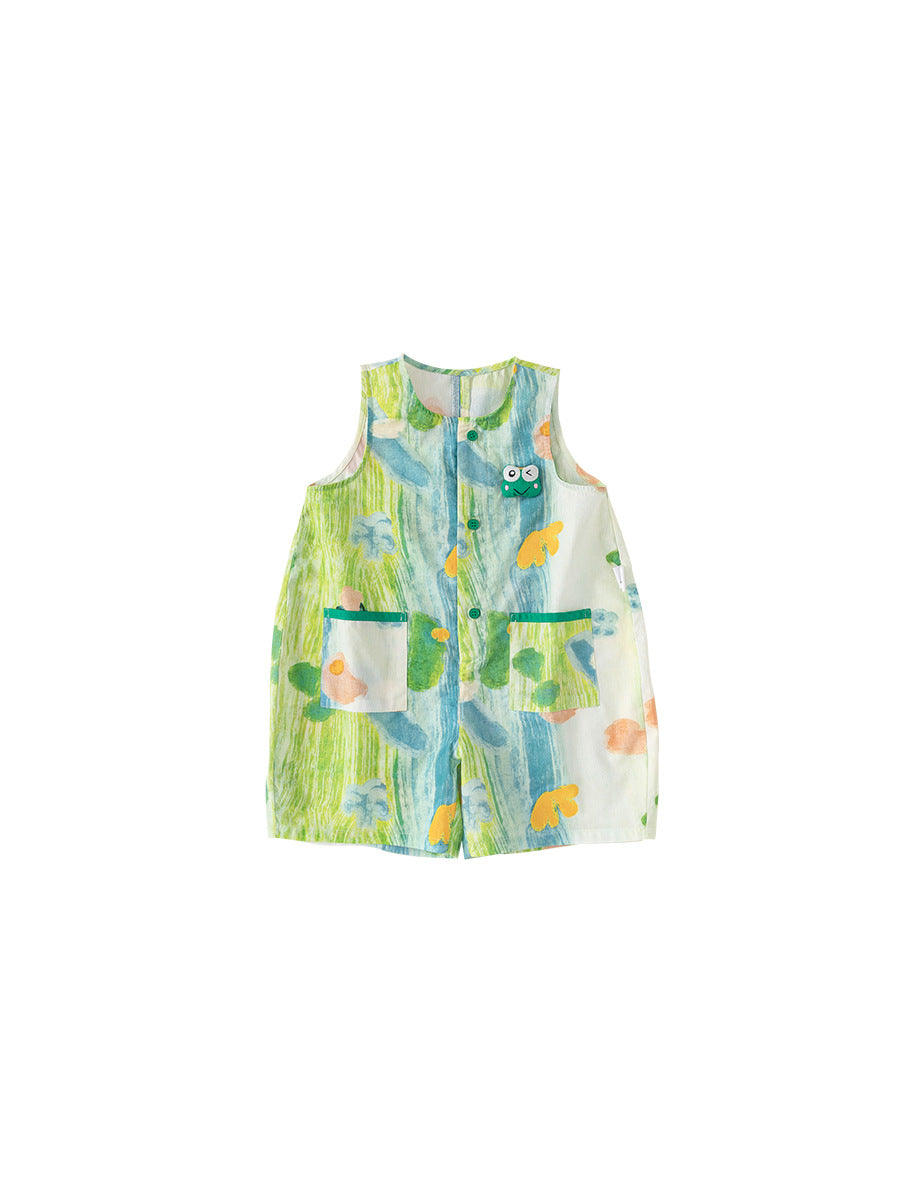 Children's Summer Iti Sleeveless Vest Jumpsuit Fisherman Children's Pants