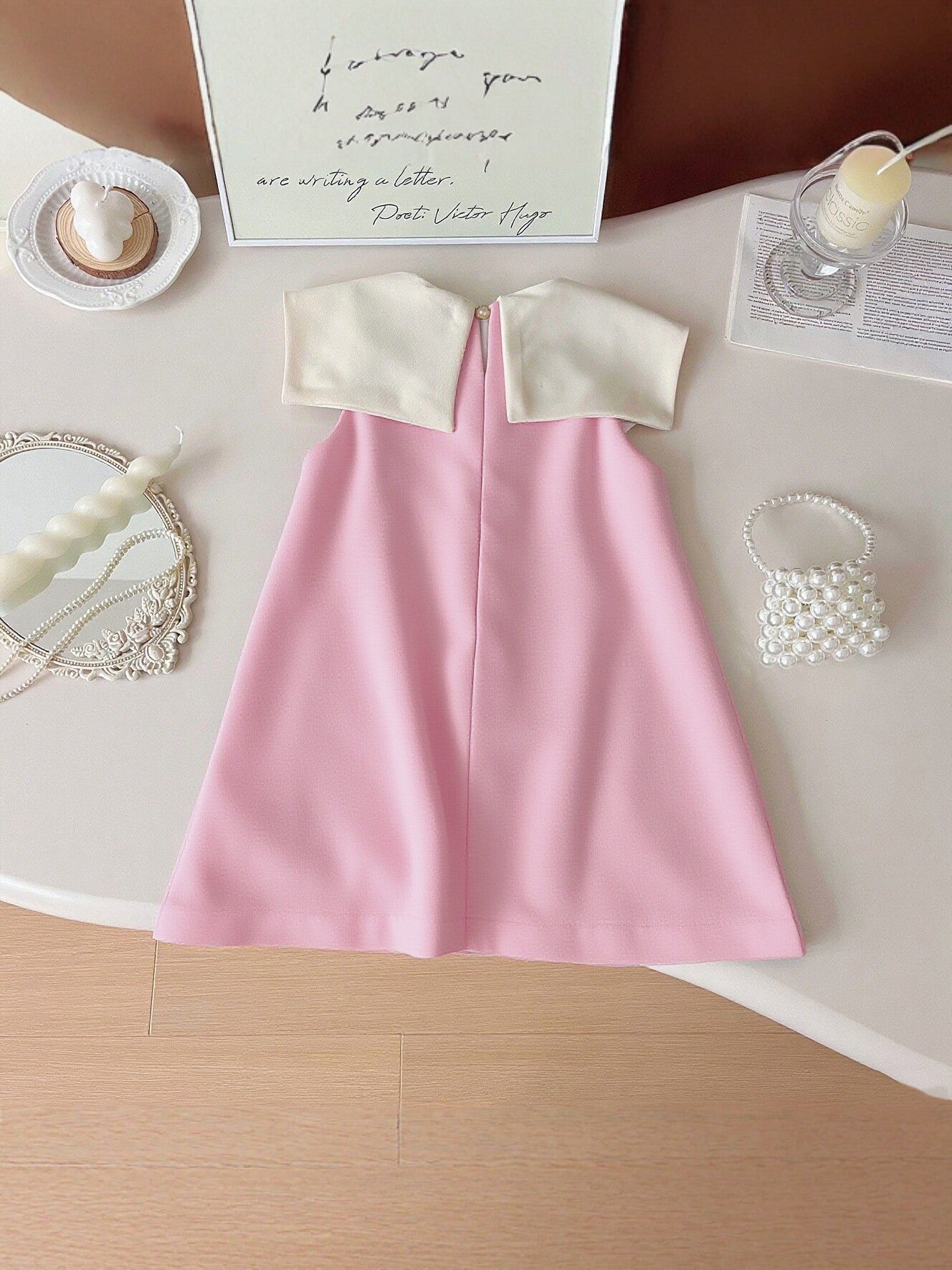 Children's Summer Sleeveless Bow Lapel Korean Princess Style Children's Dress