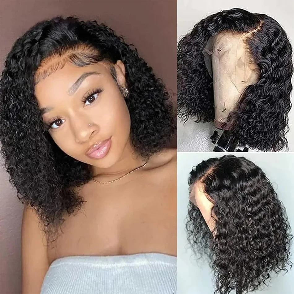 Closure Wave Curly Indian Original Human Real Hair Wig