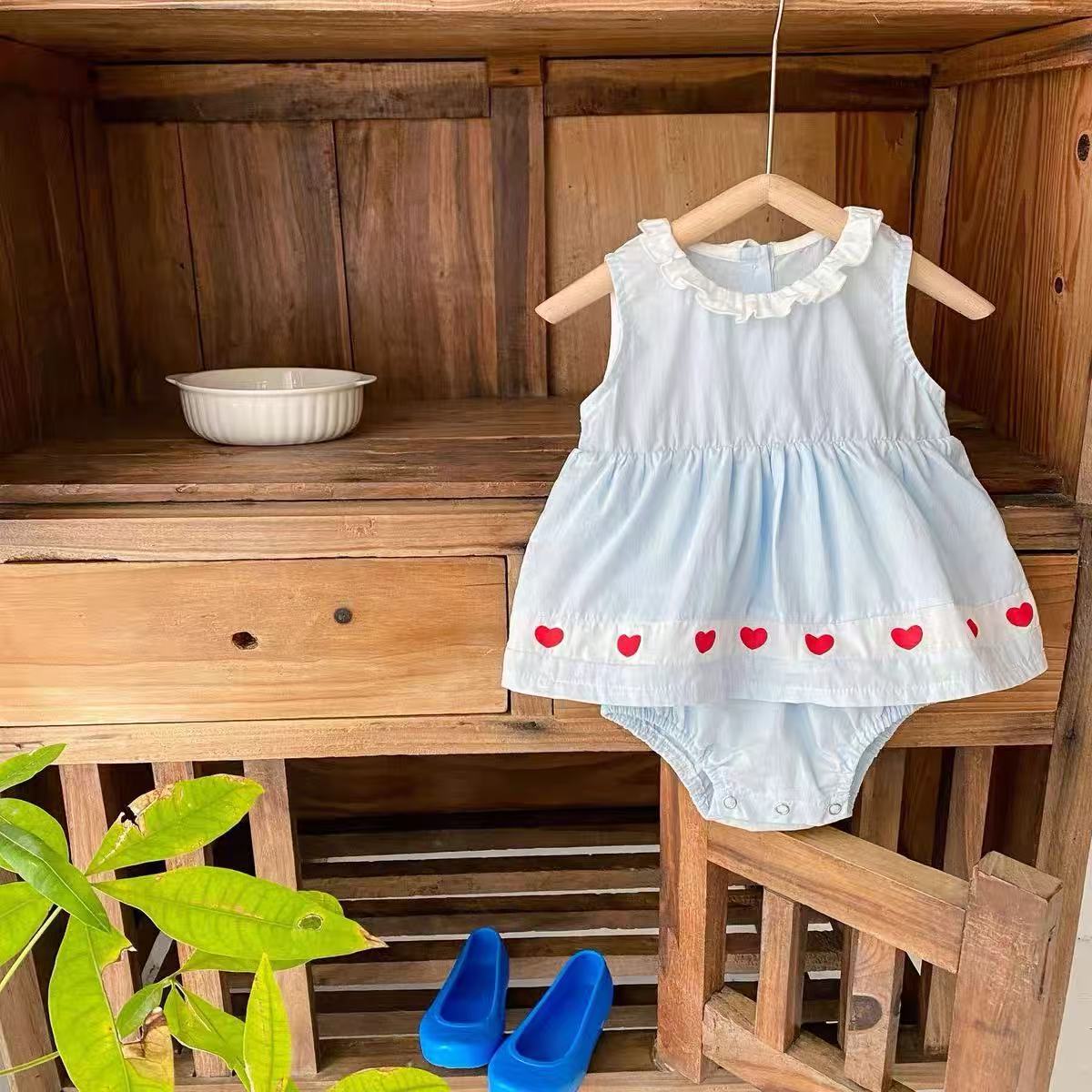 Western Style Clothes Summer Dress Lace Collar Sleeveless Bloomer Jumpsuit, Climbing Suit