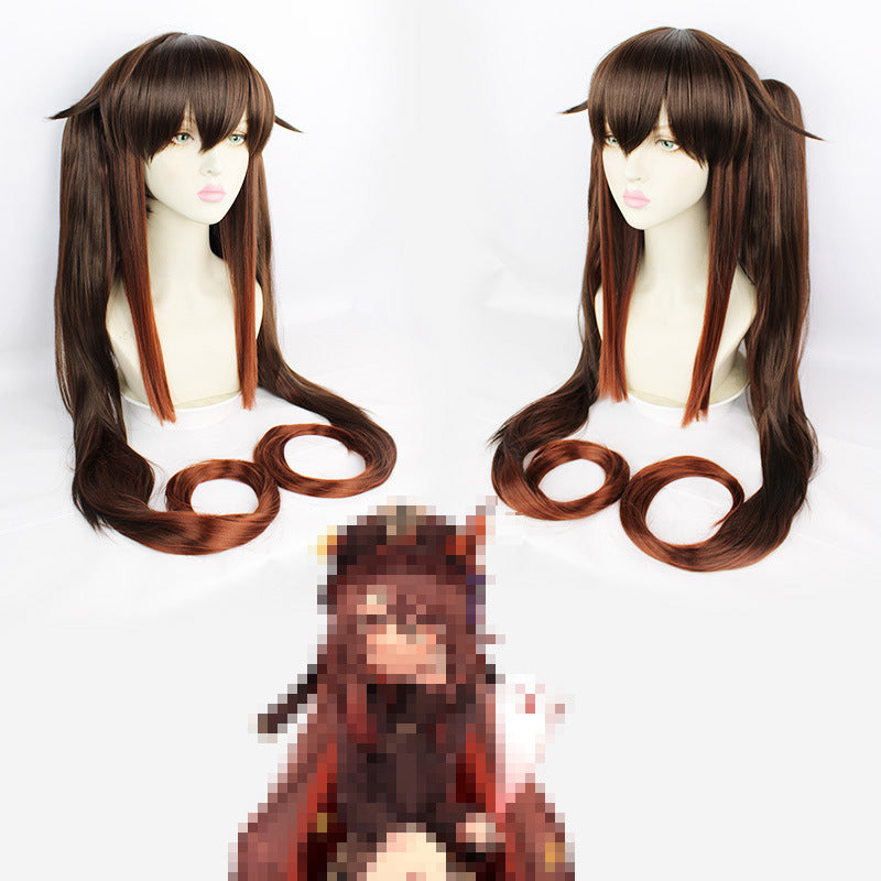Original God Fiber Brown Black Long Cos Wig
