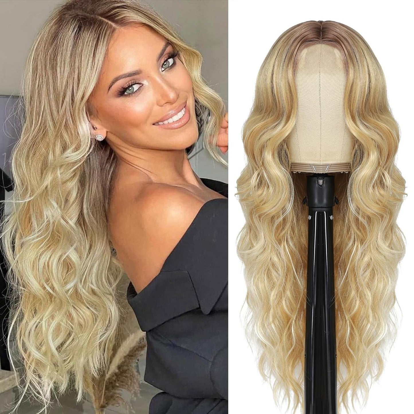 Women's Small Lace Medium Large Wave Curly Wig Long Curls