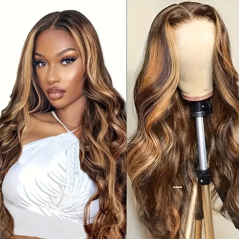 Women's Curly Lace Big Wave Mid-length Real Wig Long Curls