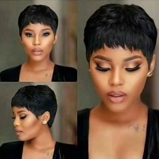 New Unique Creative Female Short Full Real Hair Wig