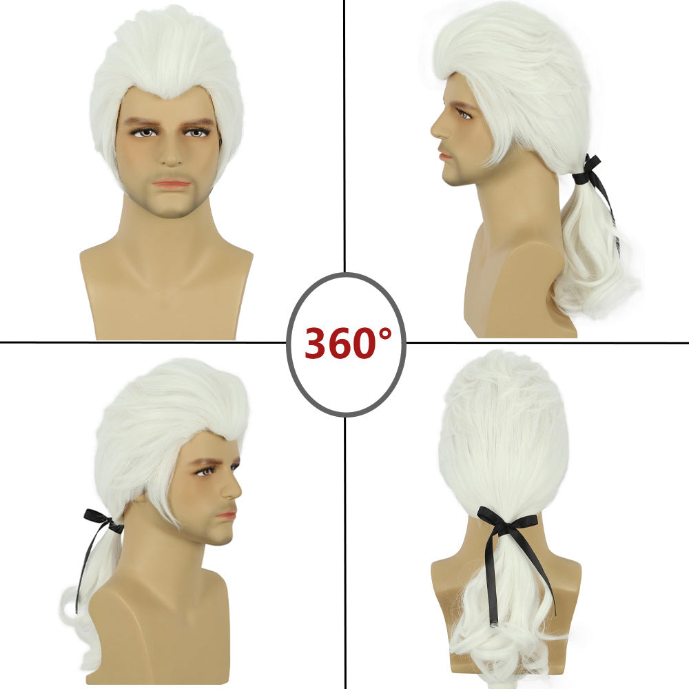 White Lawyer Judge Holiday Prom Party Cos Wig