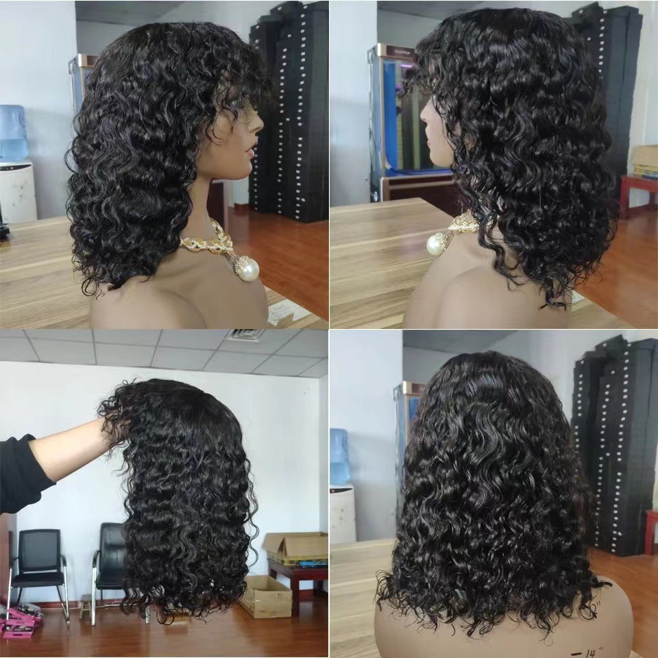 Casual Women's African Small Black Sheath Wig Short Curly Hair
