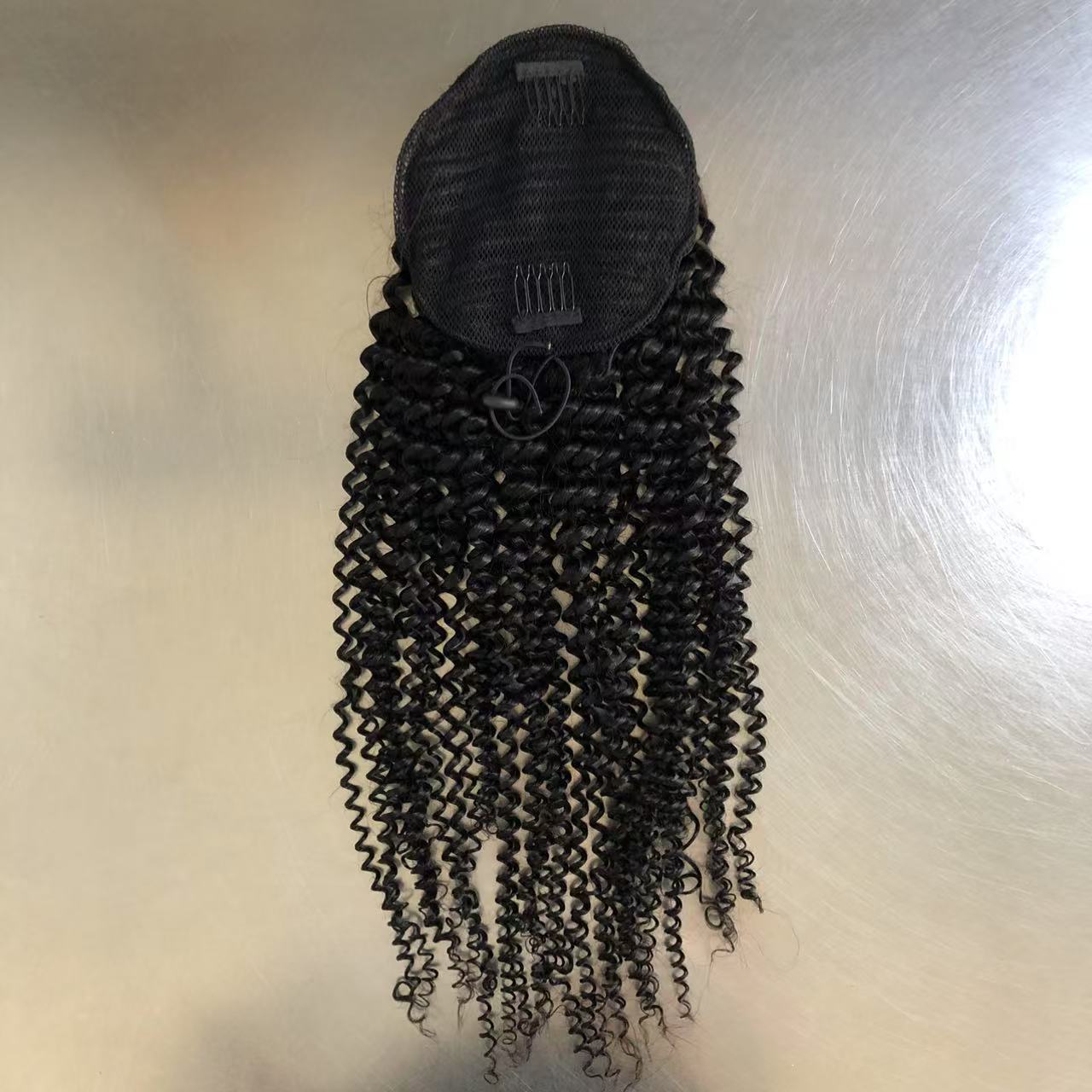 Creative Elegant Drawstring Ponytail Adjustable Human Real Hair Wig