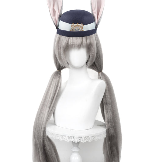 Xian Judy Mixed Sier Gray Double Twist Cos Wig