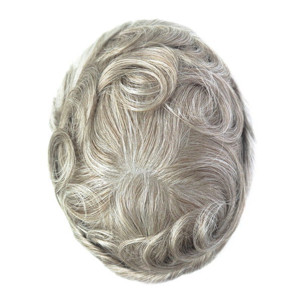 Men's Leather Hand Crochet V Needle Hairpiece Men's Wig