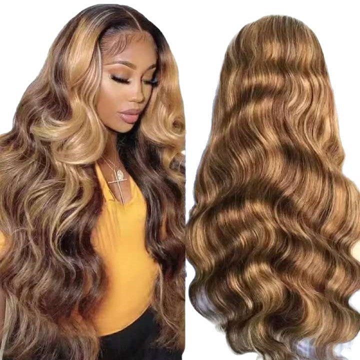 Lace Wigs Blend Hair Human Body Long Straight Wig