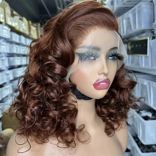 Unique Chemical Fiber Hair Bangs Lace Wig Long Curls