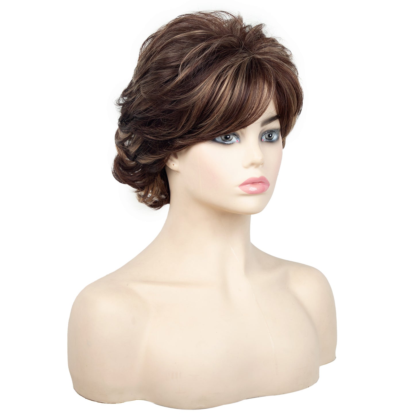 Fashion Female Side Bangs Chemical Fiber Head Wig Short Curly Hair