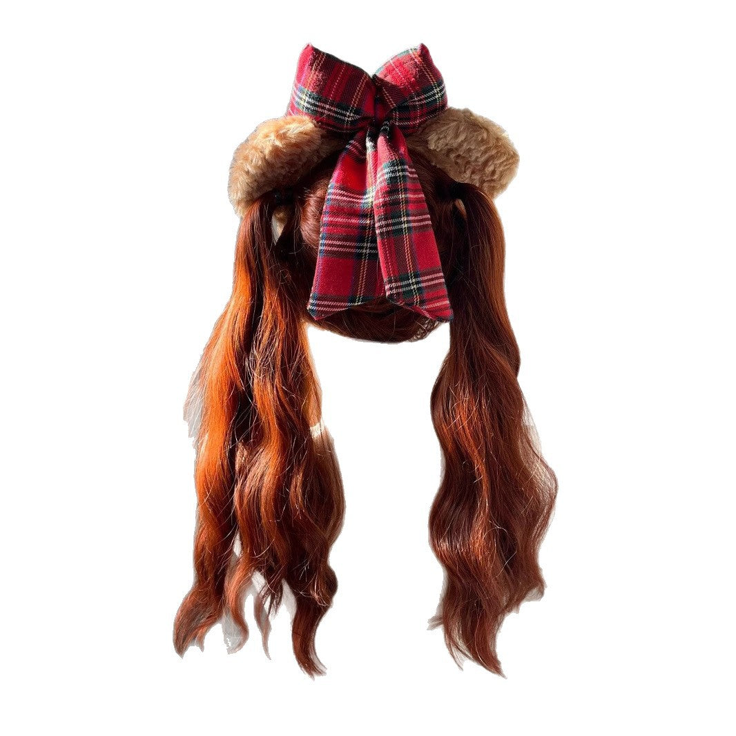 Women's Dirty Orange Water Ripple Curly Hair Simulation Natural Fashion Wig Long Curls