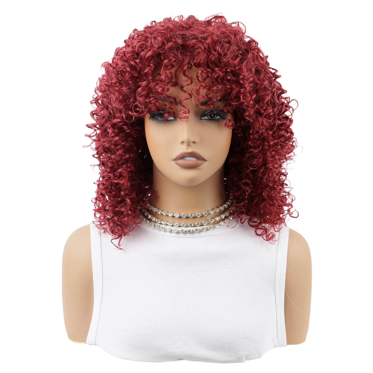 Women's African Fluffy Wigs With Small Fashion Wig Short Curly Hair
