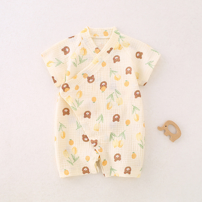 Jumpsuit Class Pure Cotton Summer Breathable Thin Crepe Cloth Rompers Jumpsuit, Climbing Suit