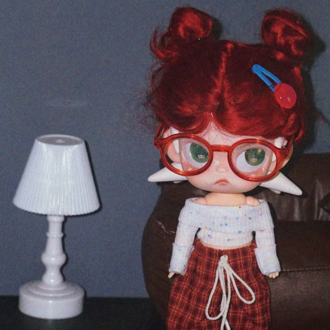 Red White Wavy Sister Doll Fiber Super Multiple Amount Can Cos Wig