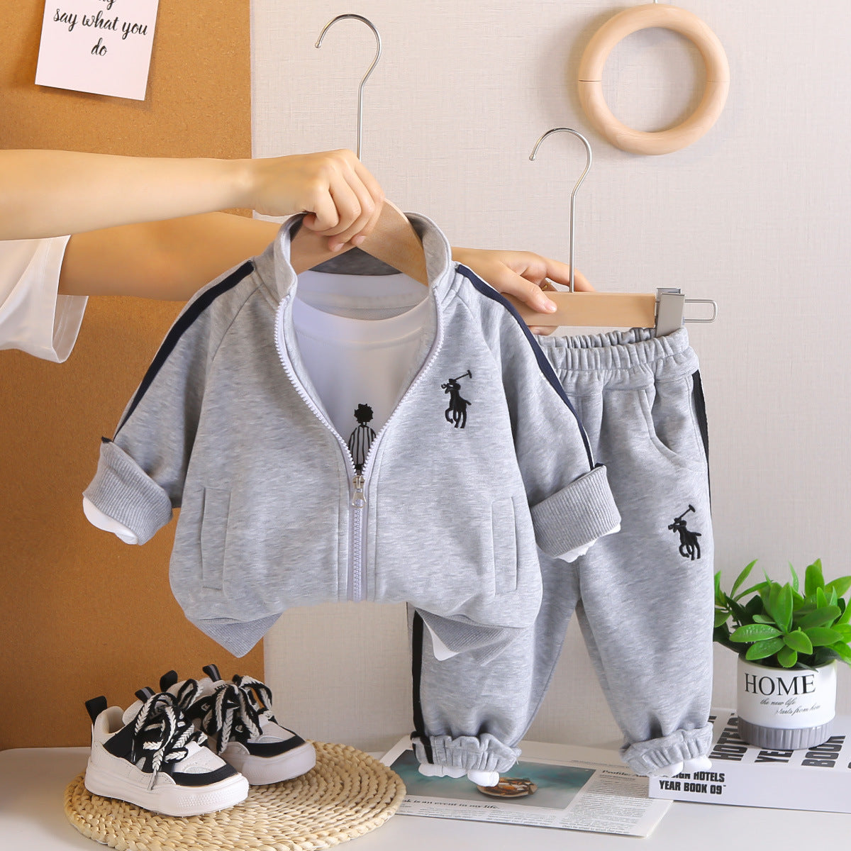 Children's Boys Autumn Clothing Western Style Long Sleeve Three-piece Children's Suit
