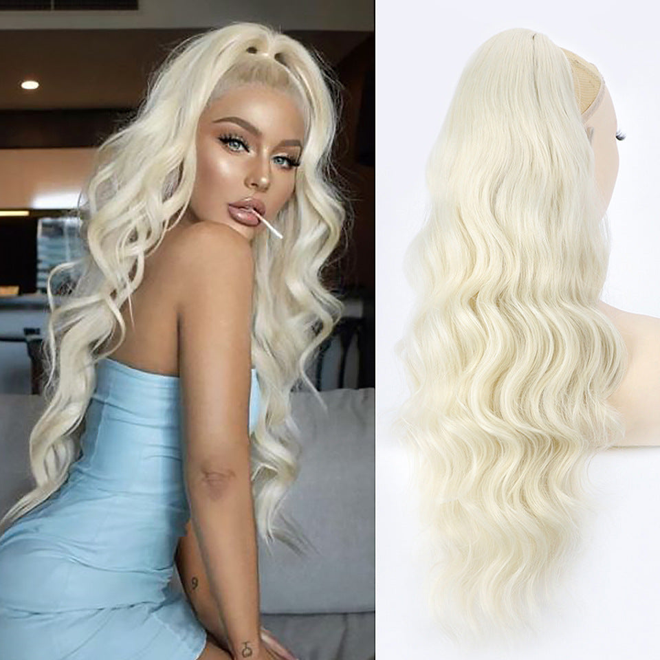 Women's Fiber Drawstring Hair Extension Big Wave Chemical Wig Ponytail